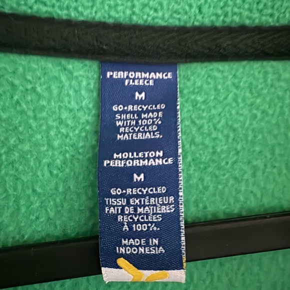 Old Navy Green Fleece Patch Sweatshirt with Black/White/Yellow Logo - Picture 4 of 5